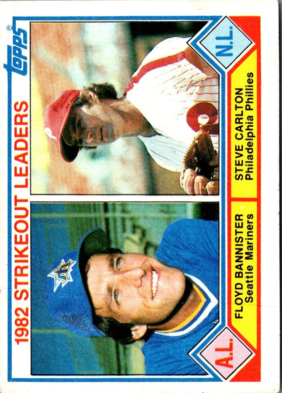 1983 Topps 1982 Strikeout Leaders - Floyd Bannister/Steve Carlton #706