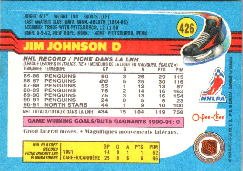 1991 O-Pee-Chee Jim Johnson