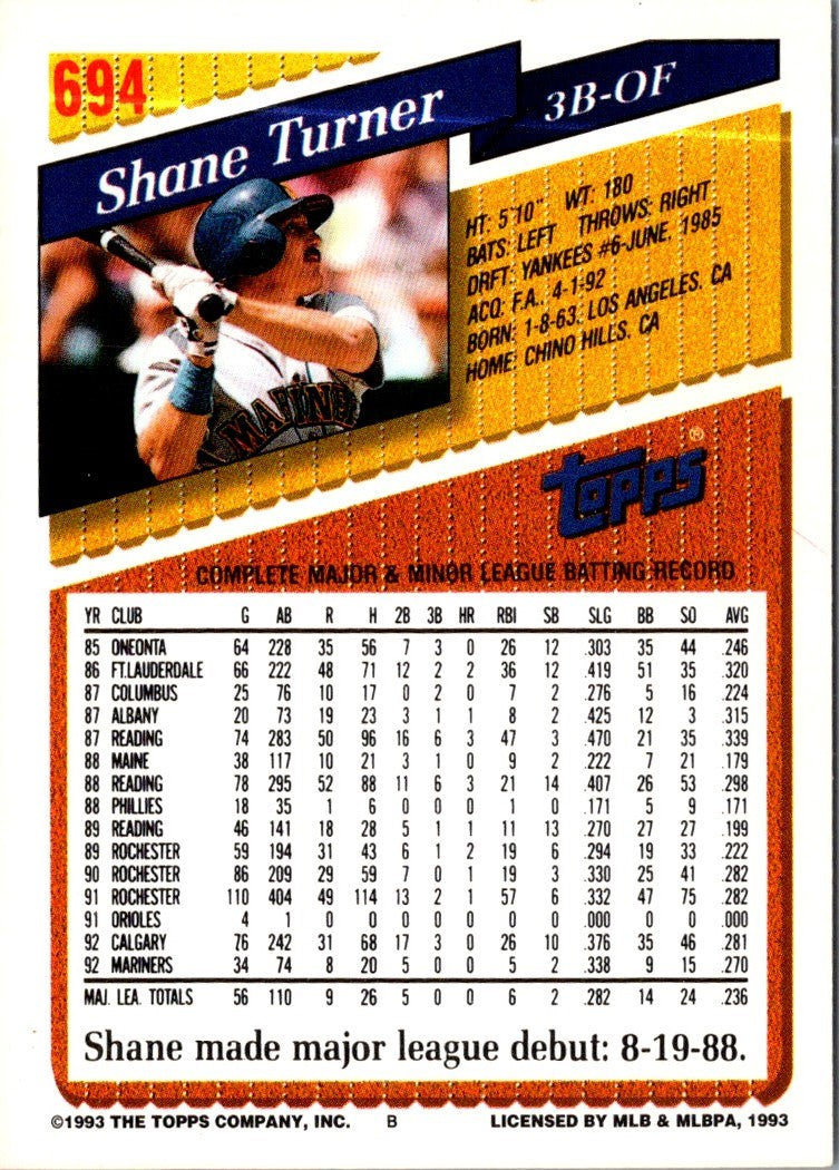 1993 Topps Gold Shane Turner