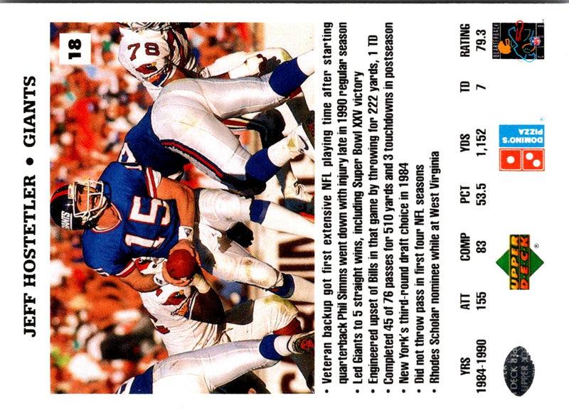 1991 Domino's The Quarterbacks Jeff Hostetler