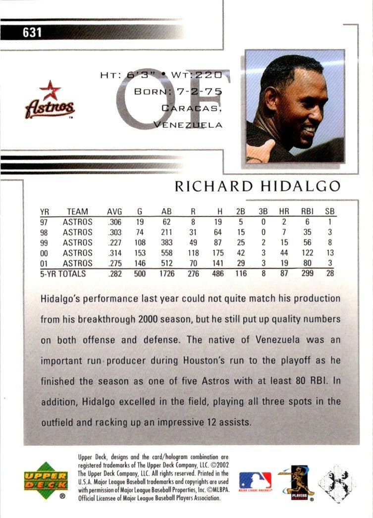 2002 Upper Deck Richard Hidalgo