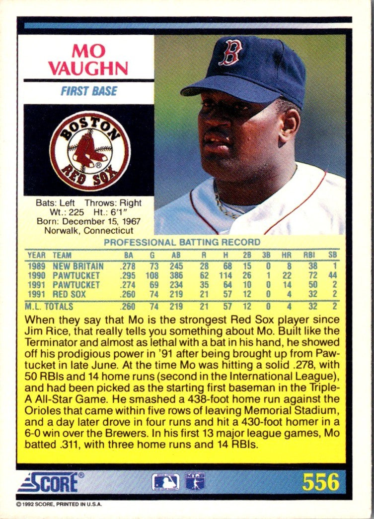 1992 Score Mo Vaughn