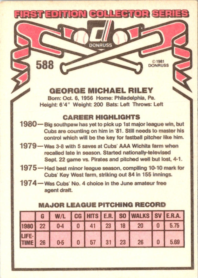 1981 Donruss George Riley