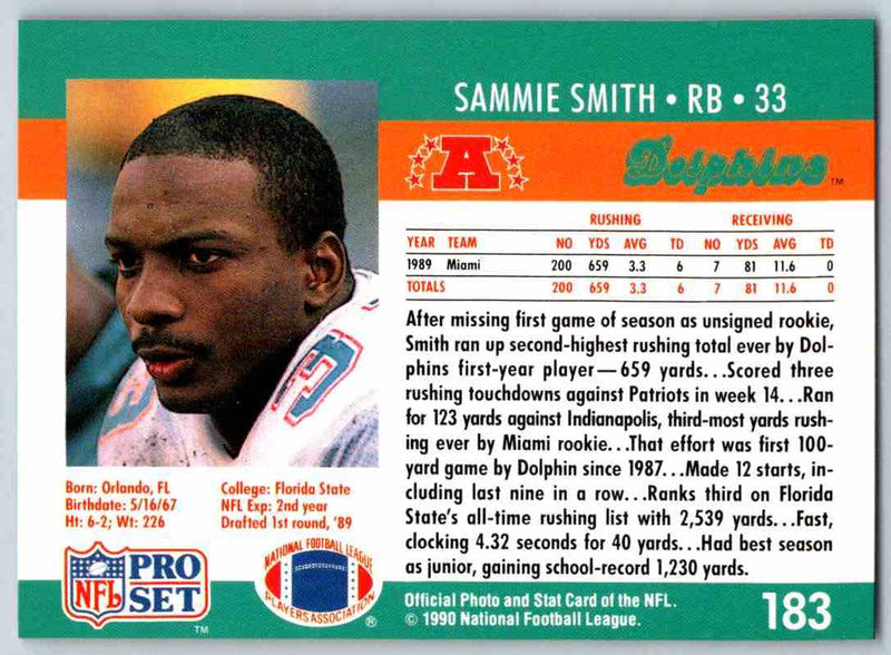 1990 Pro Set Sammie Smith