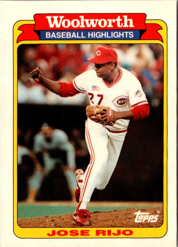 1991 Topps Woolworth Baseball Highlights Jose Rijo #31