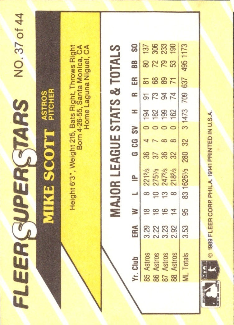 1989 Fleer SuperStars Mike Scott