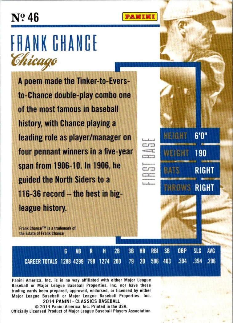 2014 Panini Classics Frank Chance