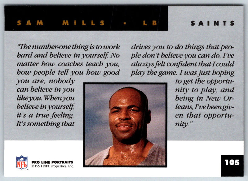 1991 Pro Line Portraits Sam Mills