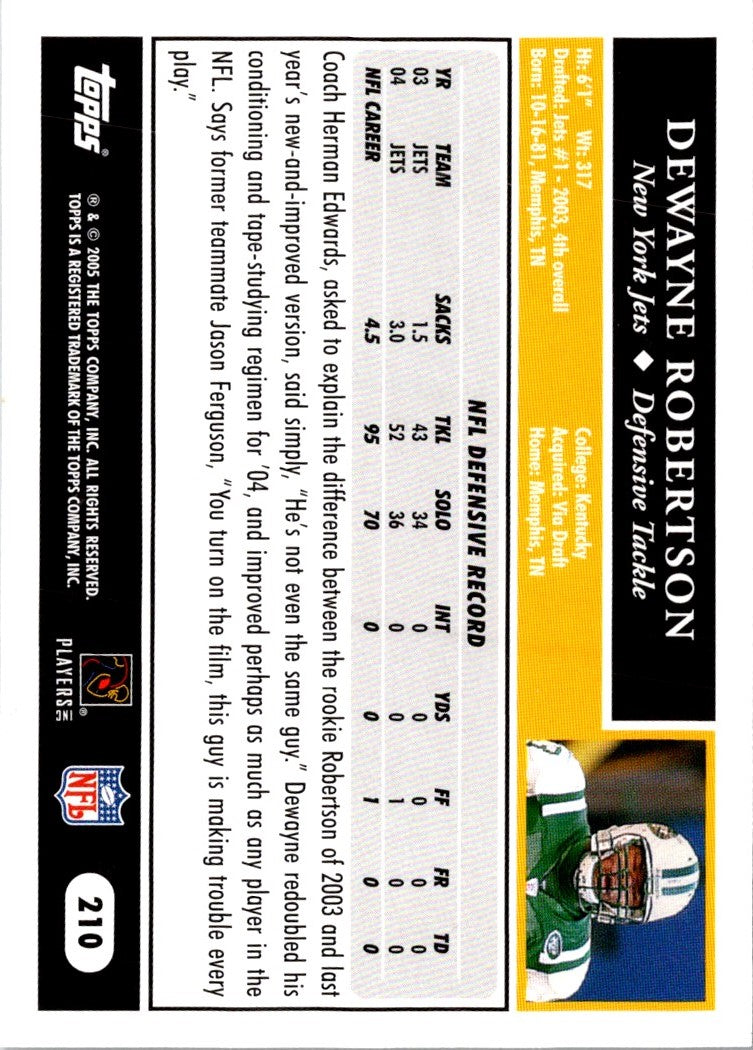 2005 Topps Dewayne Robertson