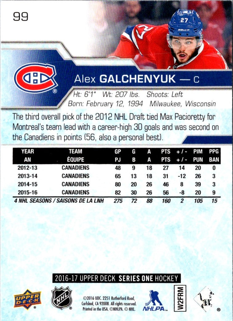 2016 Upper Deck Alex Galchenyuk