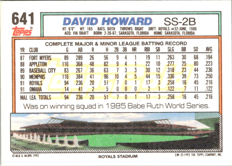 1992 Topps David Howard