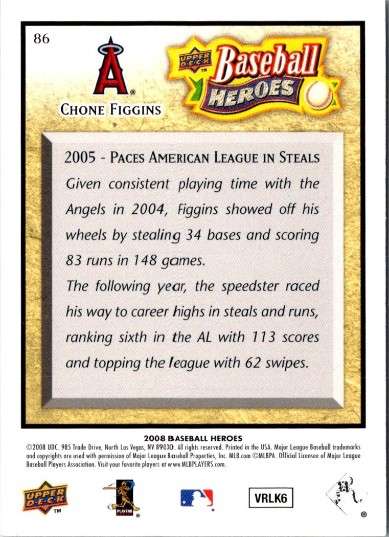 2008 Upper Deck Baseball Heroes Beige Chone Figgins