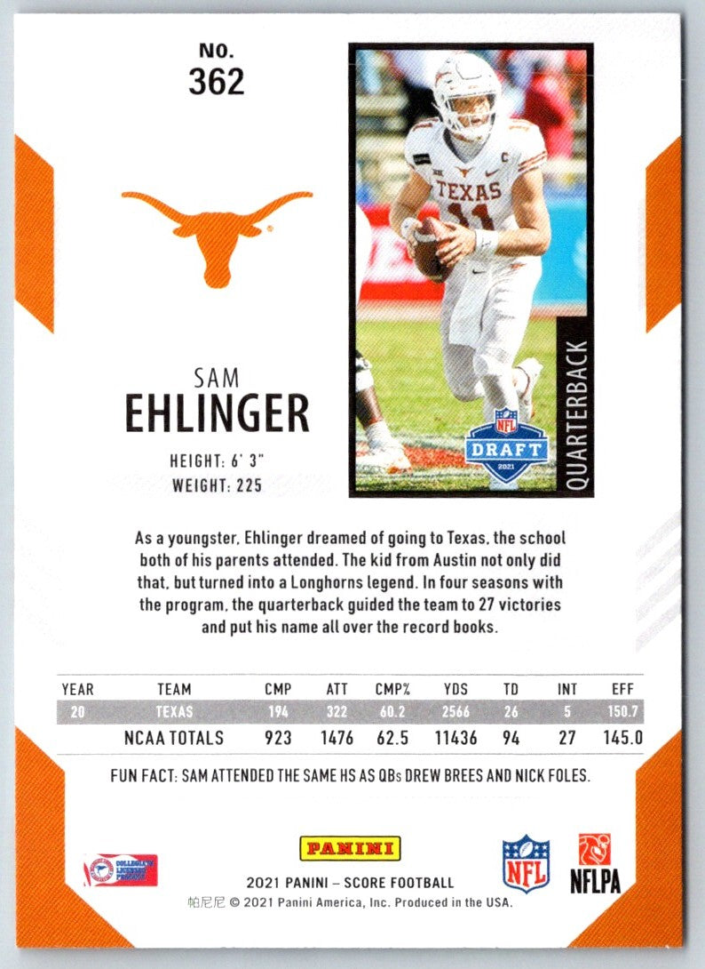 2021 Score Scorecard Sam Ehlinger