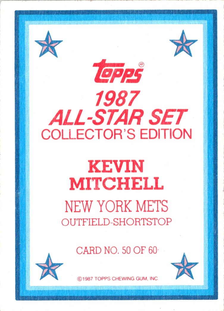 1987 Topps Glossy Kevin Mitchell