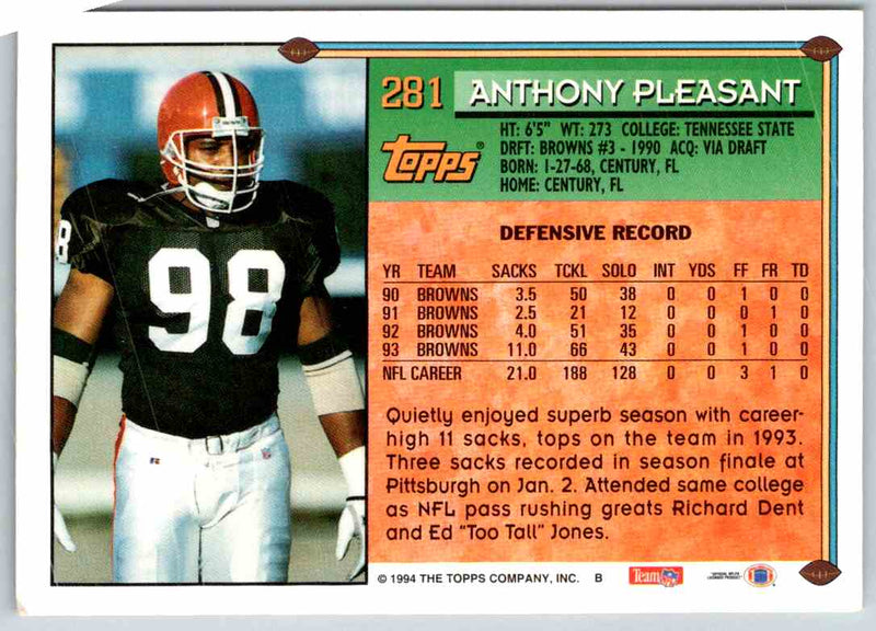 1994 Topps Anthony Pleasant