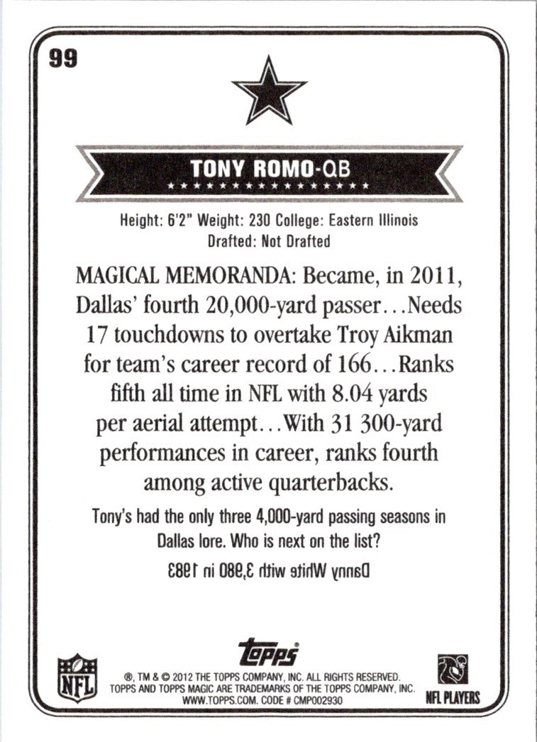 2012 Topps Magic Tony Romo