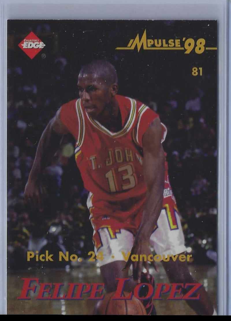 1998 Collector's Edge Impulse Felipe Lopez/Kobe Bryant