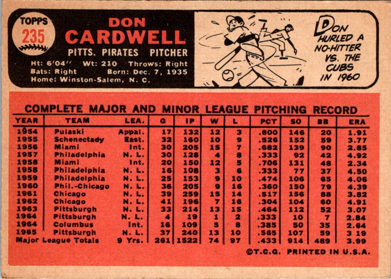 1966 Topps Don Cardwell