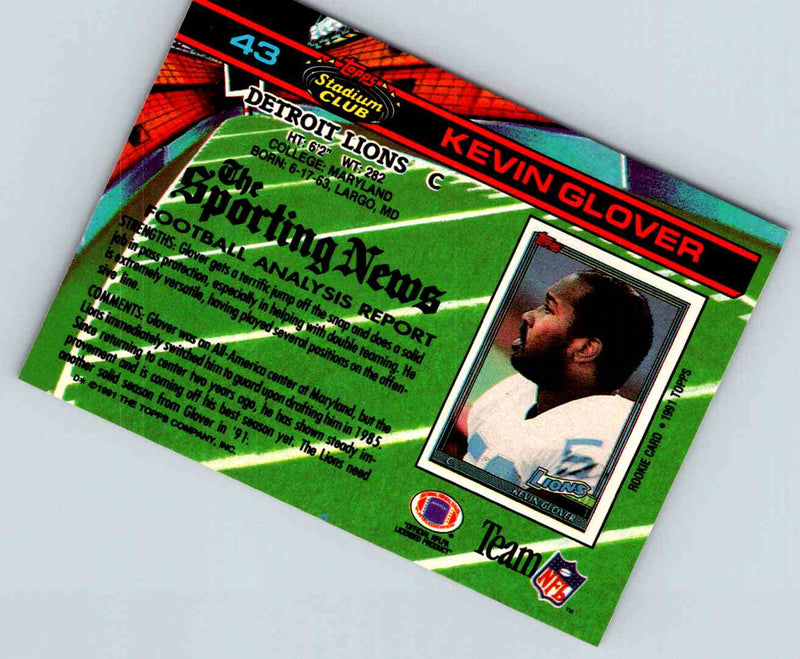 1991 Topps Stadium Club Football Kevin Glover