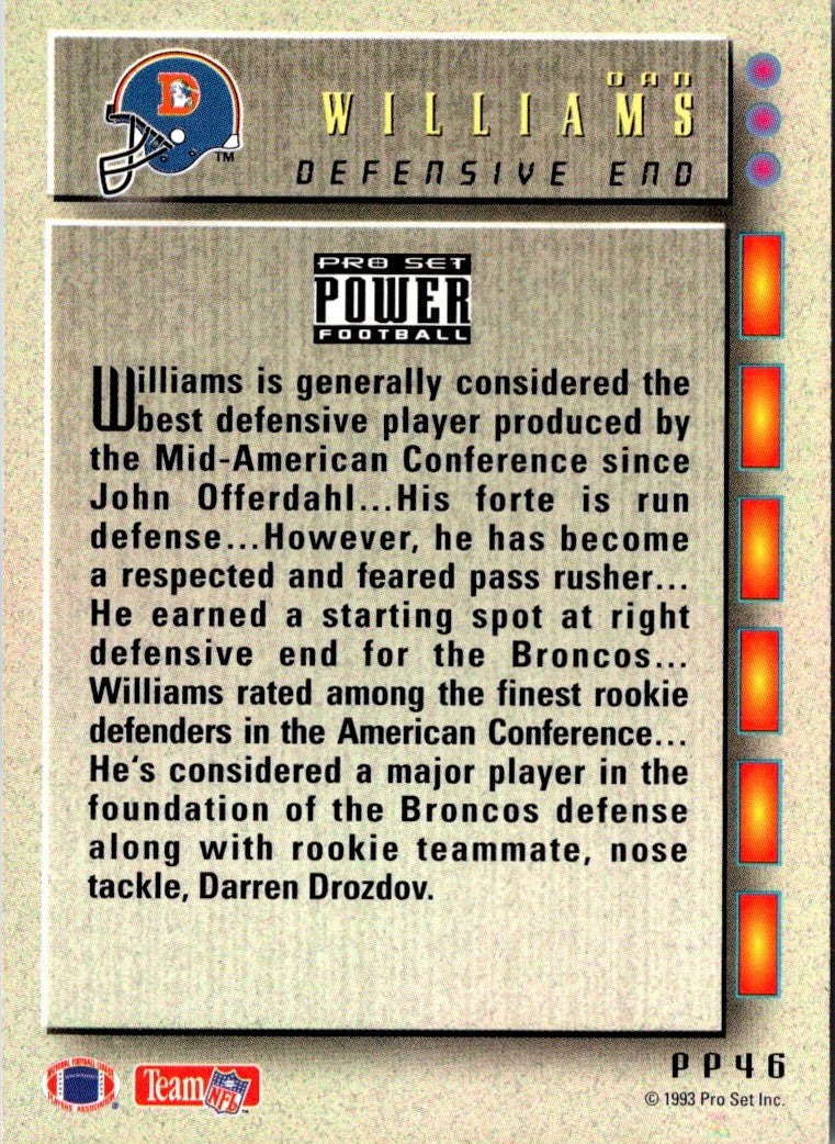 1993 Pro Set Power Update Prospects Dan Williams