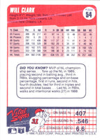 1990 Fleer Will Clark #54