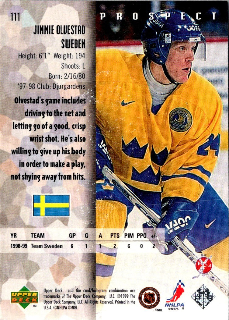 1998 Upper Deck Black Diamond Jimmie Olvestad