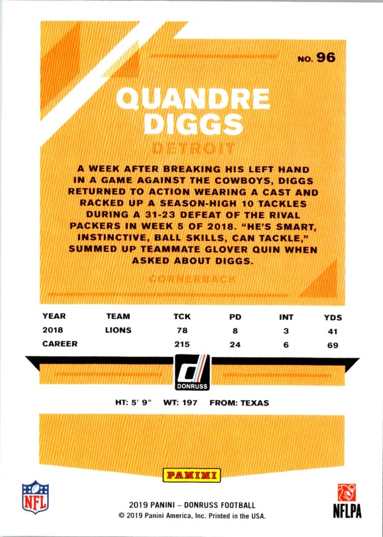 2019 Donruss Quandre Diggs