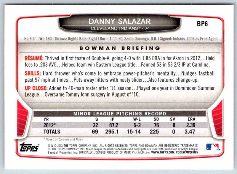 2013 Bowman Danny Salazar