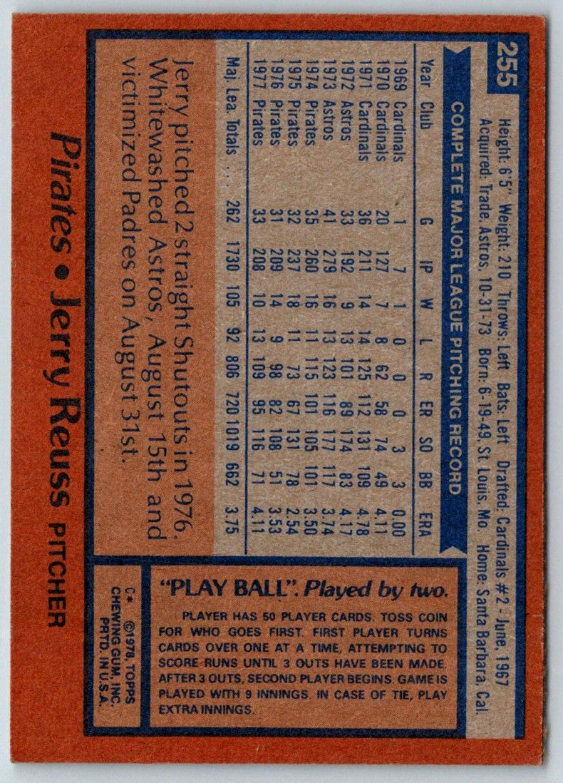 1978 Topps Jerry Reuss