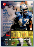 1997 Topps Stadium Club Football Ryan McNeil #279
