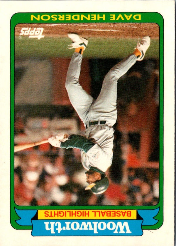 1990 Topps Woolworth Baseball Highlights Dave Henderson #29