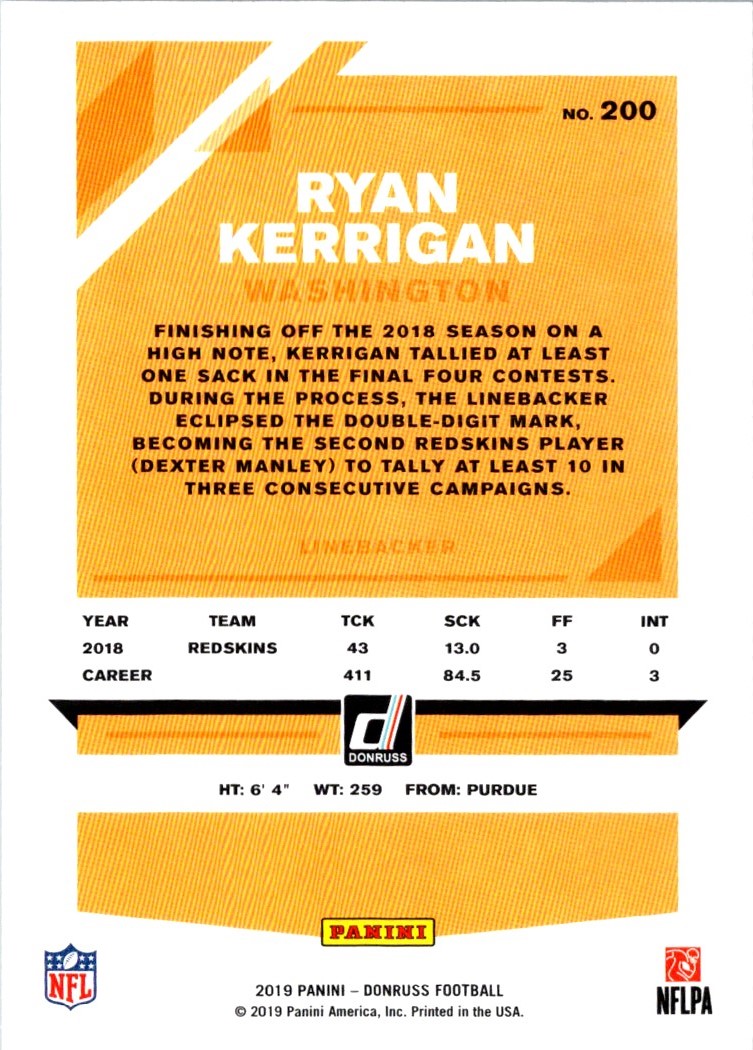 2019 Donruss Ryan Kerrigan