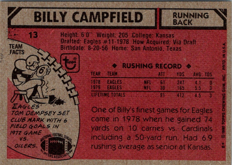 1980 Topps Billy Campfield
