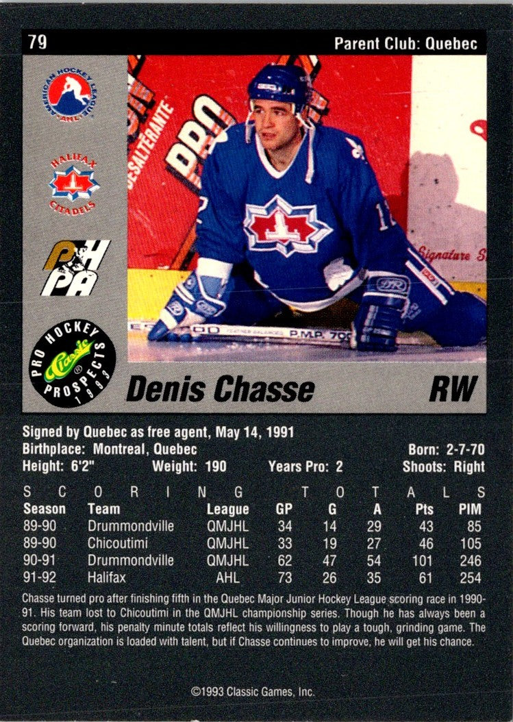 1993 Classic Pro Prospects Denis Chasse