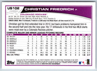 2013 Topps Update Christian Friedrich #US102