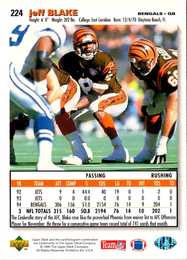 1995 Collector's Choice Player's Club Jeff Blake