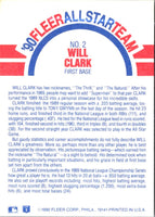1990 Fleer All-Star Team Will Clark #2