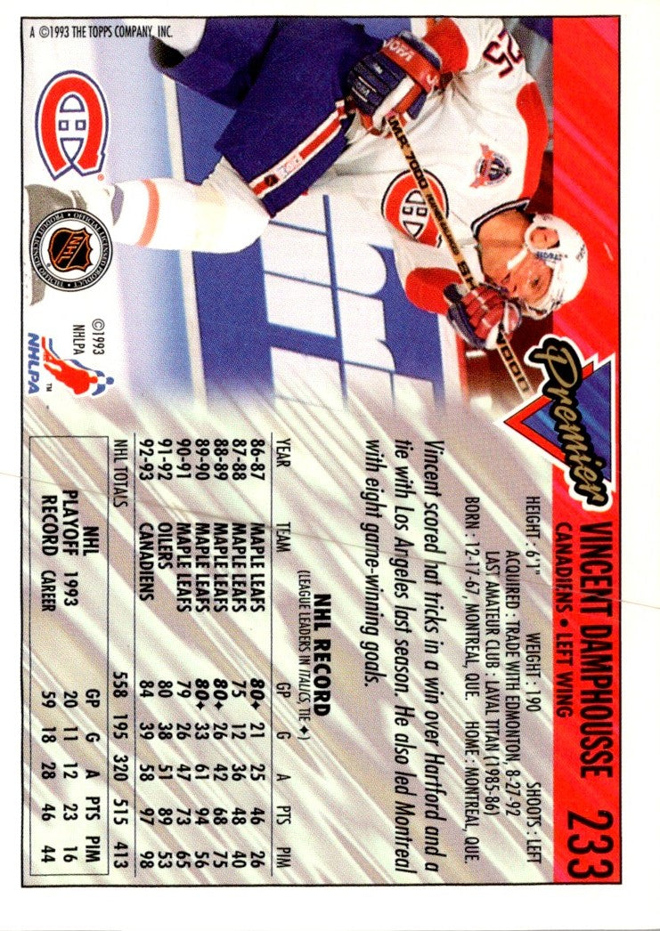 1993 Topps Premier Vincent Damphousse