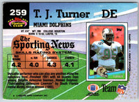 1992 Topps Stadium Club Football T.J. Turner #259