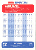 1988 Fleer SuperStars Jack Clark #7