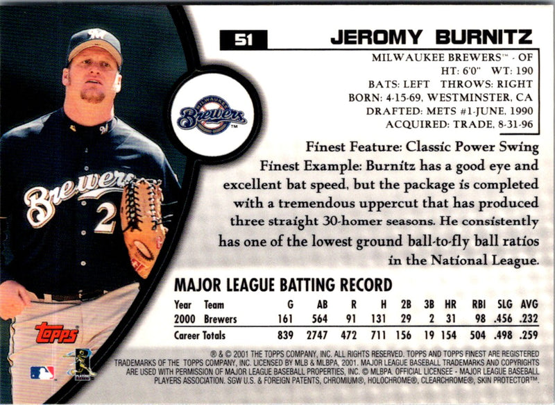 2001 Finest Jeromy Burnitz