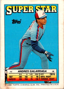 1988 Topps Stickers Super Star Backs Andres Galarraga