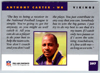 1991 Pro Line Portraits Anthony Carter #297