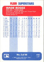 1988 Fleer SuperStars Wade Boggs #3