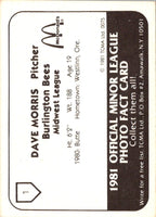 1981 TCMA Burlington Bees Dave Morris #1