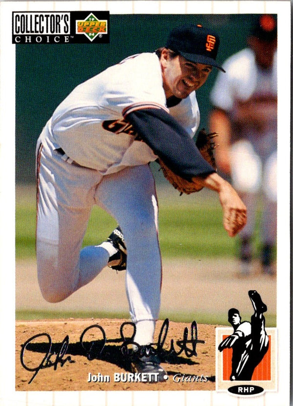 1994 Collector's Choice John Burkett #68 Silver Signature