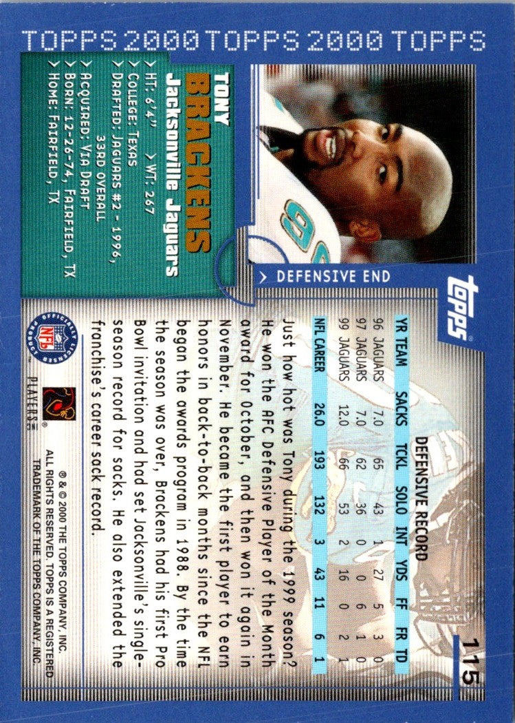 2000 Topps Tony Brackens