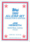 1986 Topps Joe Hesketh