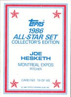 1986 Topps Joe Hesketh #472