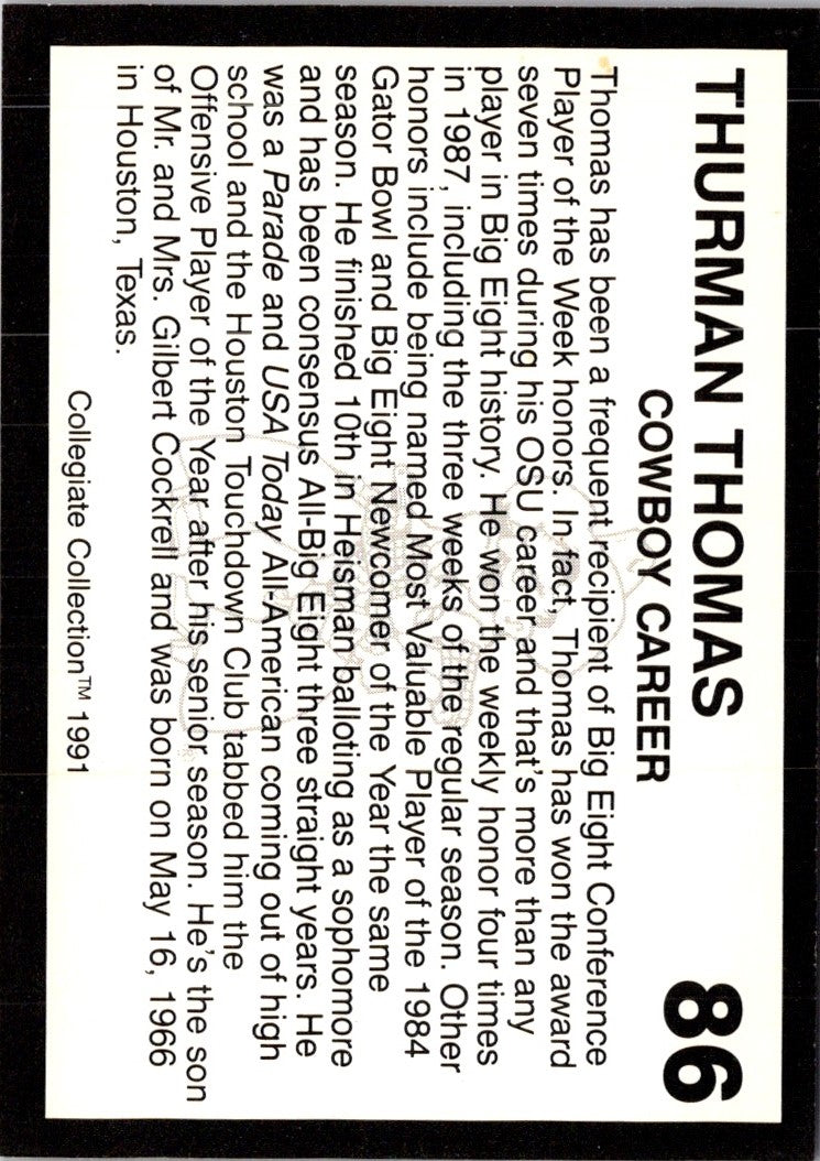 1991 OK STATE Thurman Thomas